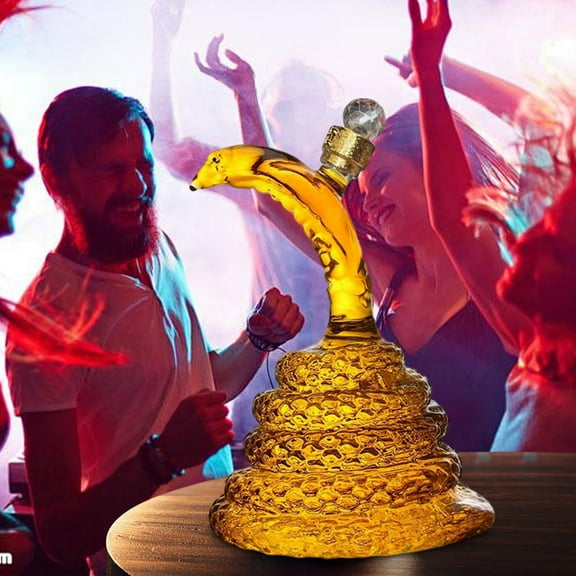 SSZMDLB under $5 Wine Bottle, Snake Shape Wine Bottle, Unique Decorative Whisky Bottle for Home Bar, Cabinet Display Conversation Piece, Clear Glass Bottle, Gift Idea