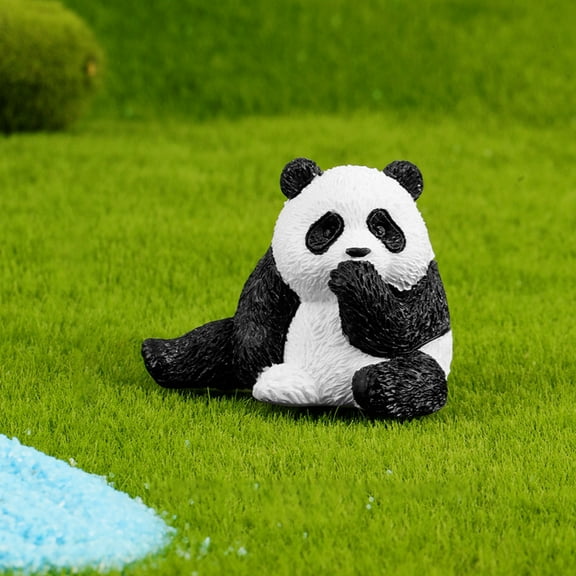 SSZMDLB under $5 Wood Decor, Hydroponic Panda Ornament, Resin Tabletop Decoration Piece, Cute Animal Figurine for Shelf, Home Office Desk Decor Accent