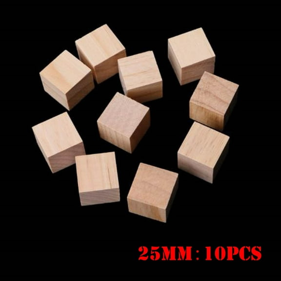 SSZMDLB under $5 Wooden Craft Blocks, Wooden Blocks Mini Cubes, Natural Wood Squares for DIY Craft Projects, Unfinished Building Blocks for Painting Staining