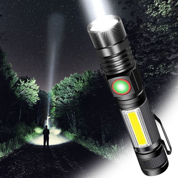 SSZMDLB High Lumens Rechargeable Flashlight, Bright LED Flashlight for Camping, Zoomable Handheld Flashlight with USB Cable, Powerful Flashlight with 5 Modes, Waterproof Flashlight for Outdoor,