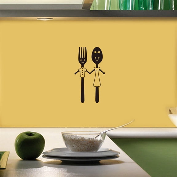 SSZMDLB Kitchen Utensil Wall Sticker, Removable Decorative Sticker for Wall, Knife and Fork Wall Decal, Cutlery Wall Art for Kitchen, Self Adhesive Window Decoration, Kitchen Decor Sticker