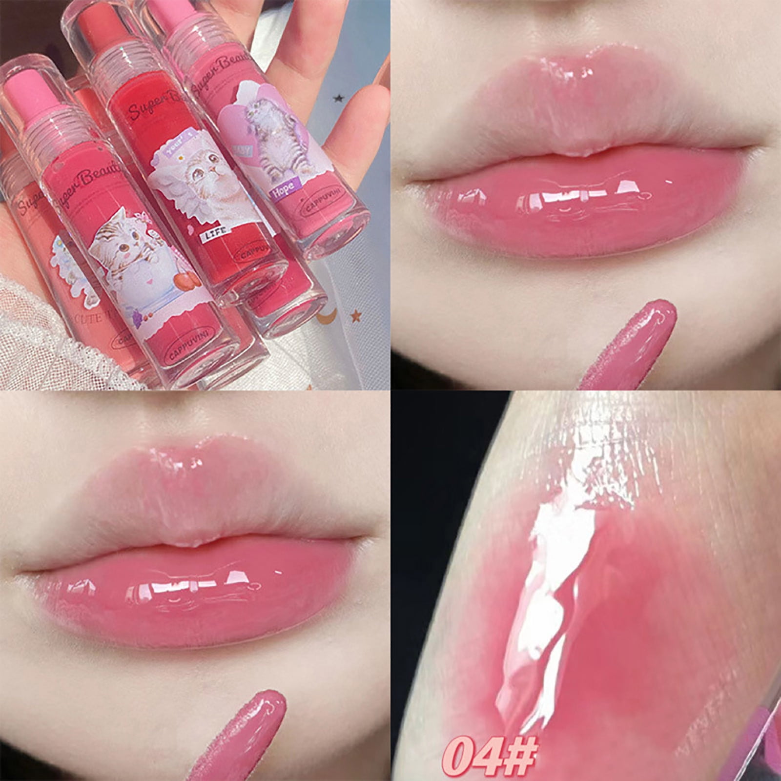 SSZMDLB Ofertas de la semana Productos de belleza para mujeres, suero de brillo labial súper belleza, textura de gelatina de cristal, suave e hidratante 3,5 ml