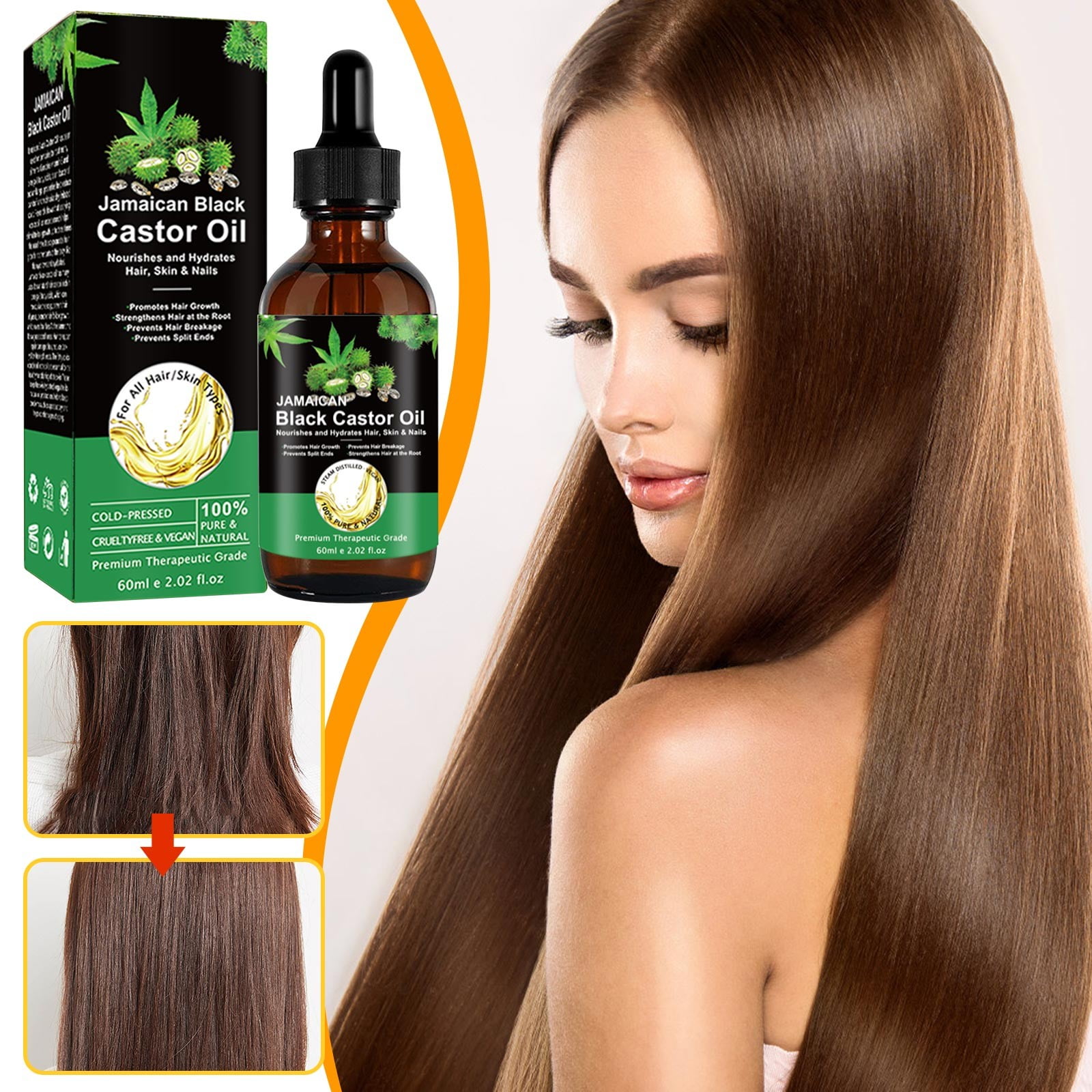 SSZMDLB Productos de belleza para mujeres a precio reducido, aceite esencial de ricino negro jamaicano 60 ml