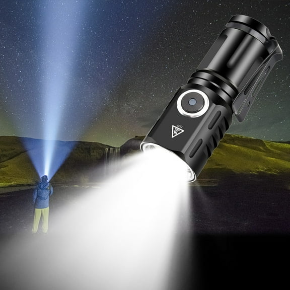 SSZMDLB Rechargeable Flashlight, Portable Mini Strong Light, Small Steel Outdoor Flashlight, Camping Lantern, Emergency Lighting Tool, Home Power Failure Light, Hiking Torch
