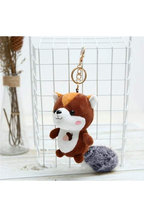Squirrel Plush Keychain, Toy Keychain, Squirrel Plush Pendant for School Bag Backpack, Cute Animal Ornament for Purse, Party Favors, Gift, Decoration, Kids, Adults, Accessory