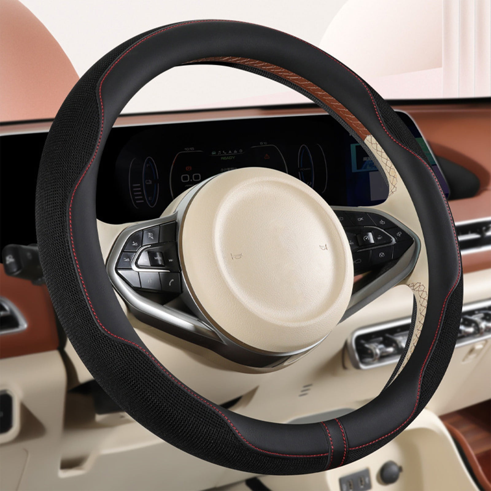 SSZMDLB Up to 65 off Home, Car Steering Wheel Cover Ultrathin Ice Silk Summer Sweat Absorption