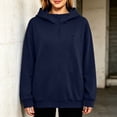 thumbnail image 1 of SSZMDLB Women Plus Size Hooded Sweaters Fall Winter Long Sleeve Zip Up Casual Loose Fit Blouses Soft Fleece Pullover Tops, Navy XL, 1 of 6