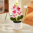 thumbnail image 1 of SSZMDLB under $5 Artificial Orchid Plant, Silk Phalaenopsis Flower in Pot, Lifelike Centerpiece for Home Office Wedding Decor, 1 of 6