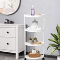 thumbnail image 1 of SSZMDLB under $5 Bathroom Shelf, Freestanding Corner Storage Rack, Plastic Shelving Unit for Toiletries Shower Kitchen Laundry Room Organization, 1 of 6