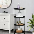 thumbnail image 1 of SSZMDLB under $5 Bathroom Shelf, Freestanding Corner Storage Rack, Plastic Shelving Unit for Toiletries Shower Kitchen Laundry Room Organization, 1 of 6