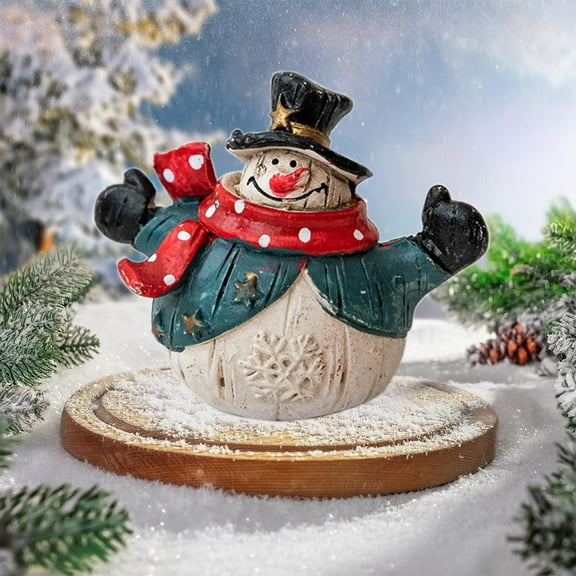 SSZMDLB under $5 Christmas Table Decor, Snowman Figurines, Festive Centerpiece for Mantel, Shelf, Party, Home, Office, Indoor Xmas Ornament Set