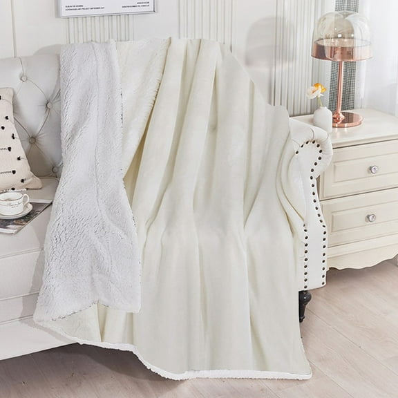 SSZMDLB under $5 Double Sided Fleece Blanket Flannel Lamb Wool Throw, Thickened Warm Sofa Bed Cover, Winter Cozy Bedding Layer