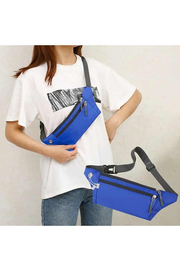under $5 Fanny Pack Waterproof, Cross Body Belt Bag Bum Bag, 3 Zipper Pockets Adjustable Strap, Travel Cycle Run Outdoor Activities