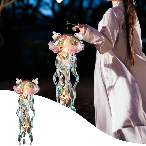 SSZMDLB under $5 Jellyfish Lamp, Colorful Jelly Fish Lantern with LED Lights, Under the Sea Party Decoration, Table Centerpiece for Birthday Wedding