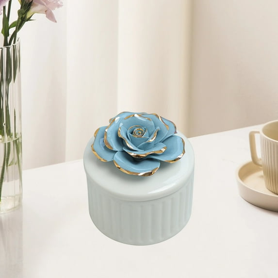 SSZMDLB under $5 Jewelry Box, Ceramic Hand Painted Organizer, Home Storage Container, Wedding Gift Ornament, Decorative Display Case for Accessories