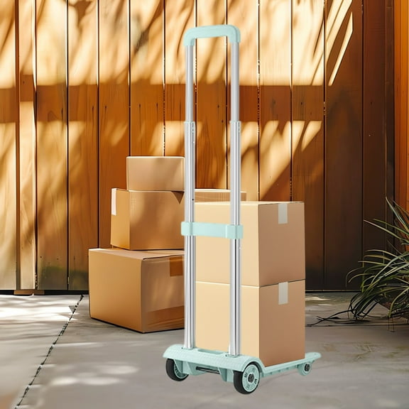 SSZMDLB under $5 Small Pull Cart Portable, Folding Shopping Cart Hand Trolley, Household Picnic Travel Grocery, Shopping Luggage Transport Wheels