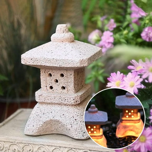 SSZMDLB under $5 Solar Pagoda Light, Outdoor Garden Statue Decor, Solar Powered Garden Lantern, Small Pagoda Garden Light, Yard Patio Outdoor Decor