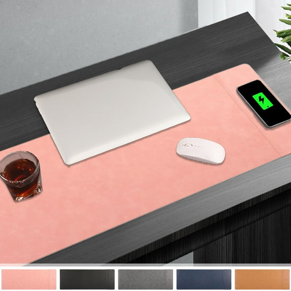 SSZMDLB under $5 Wireless Charging Mouse Pad, Desk Mat with Phone Charger, Large Office Computer Pad for Laptop, Keyboard, Phone, Home, Office