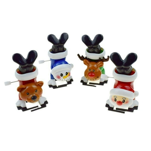 SShop 2024 New Inverted Christmas Wind Up Toys Set, 4pc Christmas Stocking Stuffers Wind Up Toys, Christmas Toys Funny Toys, Party Gifts for Christmas Party, Snowman Walking Ornament, Multicolor