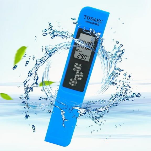 SShop 3-in-1 Water Quality Tester - Heavy Metal Water Detector for Drinking & Pool Water | Digital Multi-Parameter Kit with Non-Toxic Strips (Home, Outdoor), Blue
