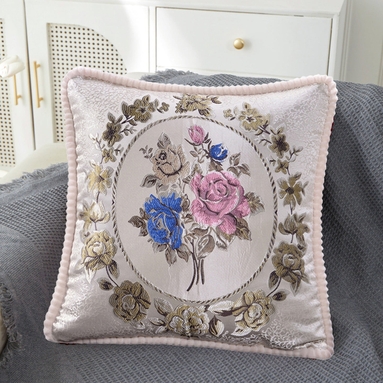 SShop Decorative Pillows for Sofa and Bed, 17.7 Inches 45cm Wide Wide Pack Of European Emboss ...