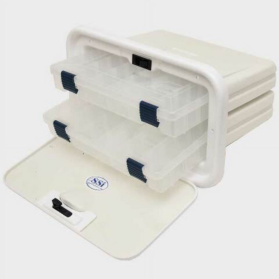 SSi Boat Tackle Storage Box 45312300 | 2 Tray 14 x 8 Inch White