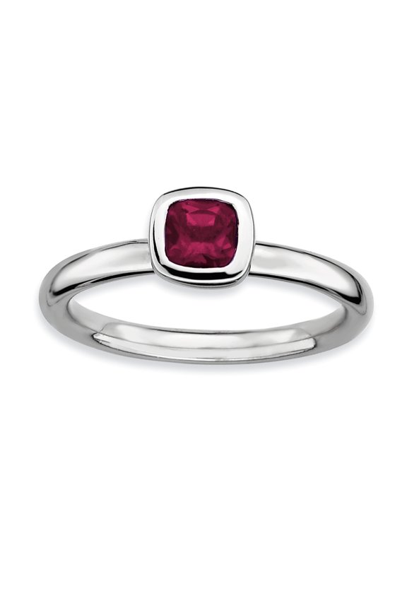 SSr Cushion Cut Rhodolite Garnet Ring