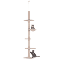 thumbnail image 1 of SSyao 106” Adjustable Height Cat Tree – Floor-To-Ceiling Vertical Design, Perfect for Feline Climbing & Rest,Beige, 1 of 12