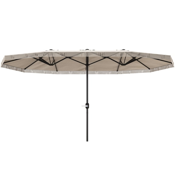 SSyao 15ft UPF30+ Extra Large Patio Umbrella Market Umbrella-Cream