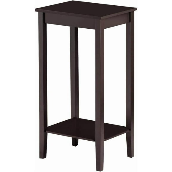 SSyao 2 Tier Wood Tall End Table Sofa Side Snack Table Multipurpose Small Table for Living Room, Dark Coffee