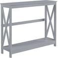 thumbnail image 1 of SSyao 2 Tier X-Design Console Table Sofa Side Table with Storage Shelf for Living Room Narrow Space, Entryway and Hallway-without Power Outlet-Grey, 1 of 10