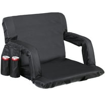 SSyao 25" Portable Wide Stadium Seat for Bleachers Reclining Chair w/Back Support, Arm-Black