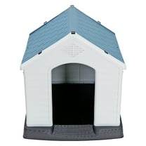 SSyao 32"H Outdoor Dog House Water/Weather Resistant Pet Shelter Dog Kennel, 32" Height(Blue)