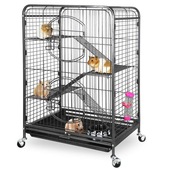 SSyao 4 Level Indoor Ferret Rabbit Cage Large Space Ferret Pet Cat w/2 Doors