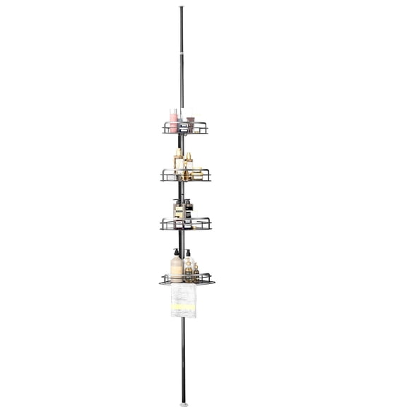 SSyao 4 Tier Metal Rustproof Shower Corner Caddy Organizer for Bathroom Freestanding