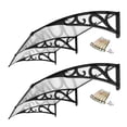thumbnail image 1 of SSyao 40x80" Outdoor Window Awning Polycarbonate Front Door Patio Cover Canopy 2 Color-Clear 2PCS, 1 of 2
