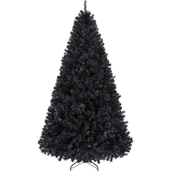 SSyao 6ft Artificial Black Christmas Tree with Foldable Stand,Xmas Tree for Holiday Decoration, Black