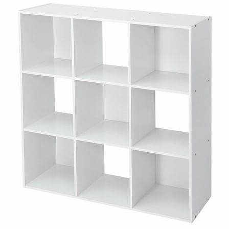 SSyao 9 Cube Storage Cabinet Organizer Wooden Bookcase Bookshelf Indoor-White