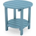 thumbnail image 1 of SSyao Adirondack Side Table, 18" Double Outdoor Side Table, Poly Lumber end Table, Weather Resistant for Indoor, Patio, Pool, Porch, Backyard-Blue, 1 of 7
