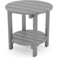 thumbnail image 1 of SSyao Adirondack Side Table, 18" Double Outdoor Side Table, Poly Lumber end Table, Weather Resistant for Indoor, Patio, Pool, Porch, Backyard-Grey, 1 of 7