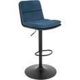 thumbnail image 1 of SSyao Bar Stool, Modern Adjustable Swivel PU Leather Barstool, Armless Upholstered Hydraulic Kitchen Counter Height Bar Chair with Back-Deep Blue, 1 of 9