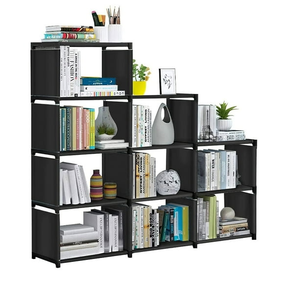 SSyao Bookshelf Cube Storage Shelves Rack Organizer Bookcase DIY Cabinet Home Office, 9 cube storage Shelf