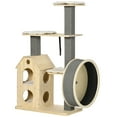 thumbnail image 1 of SSyao Cat Tree Activity Center w/ Sisal Scratching Post, Running Wheel, Kitten Bed, 1 of 11