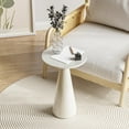 thumbnail image 1 of SSyao Farmhouse Pedestal Small End Table Round Martini Table Wood Plant Stand Rustic Drink Table for Small Space Living Room, Bedroom, White, 1 of 10