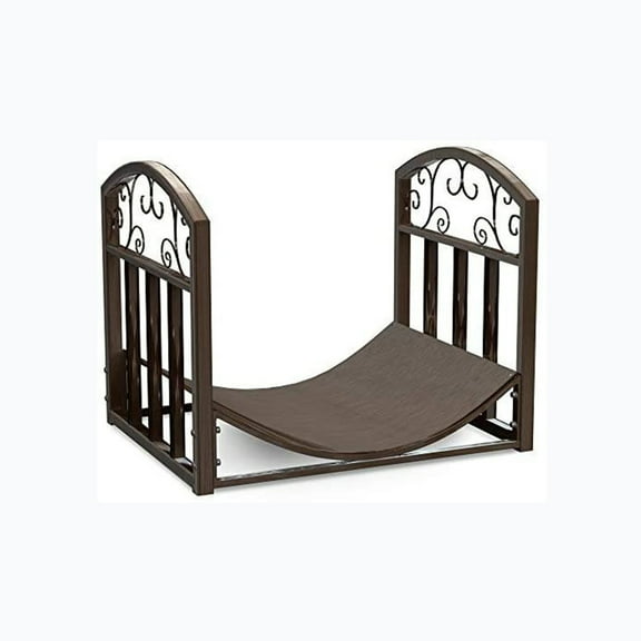SSyao Firewood Rack Holder Scroll Design Metal Outdoor Indoor Log Storage Bin