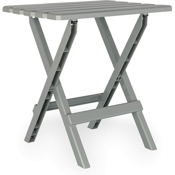 SSyao Gray Large Adirondack Portable Outdoor Folding Side Table, Perfect for The Beach, Camping, Picnics, Cookouts and More, Weatherproof and Rust Resistant