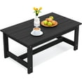 thumbnail image 1 of SSyao HDPE Outdoor Coffee Table, All-Weather Rectangular Patio Side Table, Heavy Duty Weather-Resistant Balcony Table for Poolside, Deck, Garden, Backyard Furniture,Obsidian Black 1pack, 1 of 7