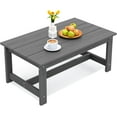 thumbnail image 1 of SSyao HDPE Outdoor Coffee Table, All-Weather Rectangular Patio Side Table, Heavy Duty Weather-Resistant Balcony Table for Poolside, Deck, Garden, Backyard Furniture,Leaden Grey 1pack, 1 of 7