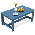 thumbnail image 1 of SSyao HDPE Outdoor Coffee Table, All-Weather Rectangular Patio Side Table, Heavy Duty Weather-Resistant Balcony Table for Poolside, Deck, Garden, Backyard Furniture,Deep Blue 1pack, 1 of 7