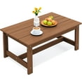 thumbnail image 1 of SSyao HDPE Outdoor Coffee Table, All-Weather Rectangular Patio Side Table, Heavy Duty Weather-Resistant Balcony Table for Poolside, Deck, Garden, Backyard Furniture,Brown 1pack, 1 of 7
